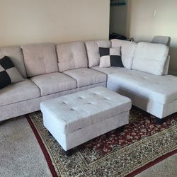 Brand New Box Same Day Delivery Setup Service Available Sectional With Storag Ottoman And Pillows
