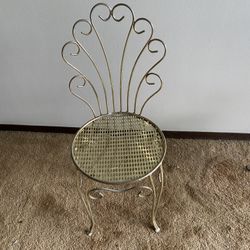 Vintage Mid  Century Hollywood Fan Vanity Chair 