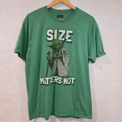 Star Wars Yoda "Size Matters Not" Men's T-shirt Green Size XL
