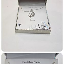 Disney Tinker Bell Necklace With Pretty Silver Charm- 18” Necklace