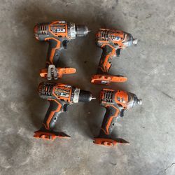 Ridgid Drill /Drive Model R8608 2 Piece /Ridgid Impact 1/4”R86034 2 piece Price For One Drill And Impact Is $50Ore 4 For  $90 $