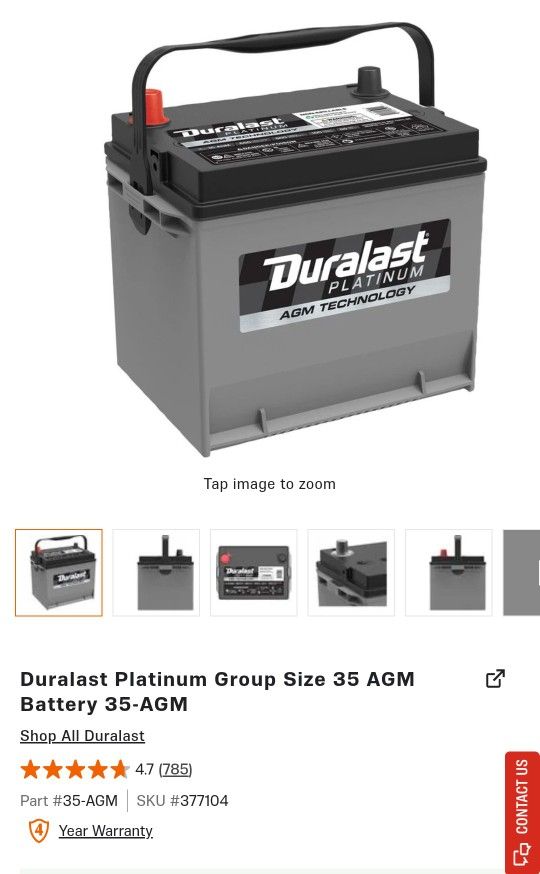 Battery Duralast Platinum 