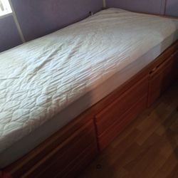 Twin Mattress And Wooden Bed! Need It Gone ASAP!