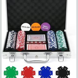 Casino Poker Chip Set 200 PCS with Reinforced Aluminum Case for Gambling(11.5 Gram).