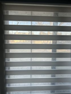 Persilux Cordless Zebra Blinds for Windows Dual Layer Roller Blinds (54" W x 72" H, White) Free-Stop Roller Blinds, Light Control for Day and Night, L