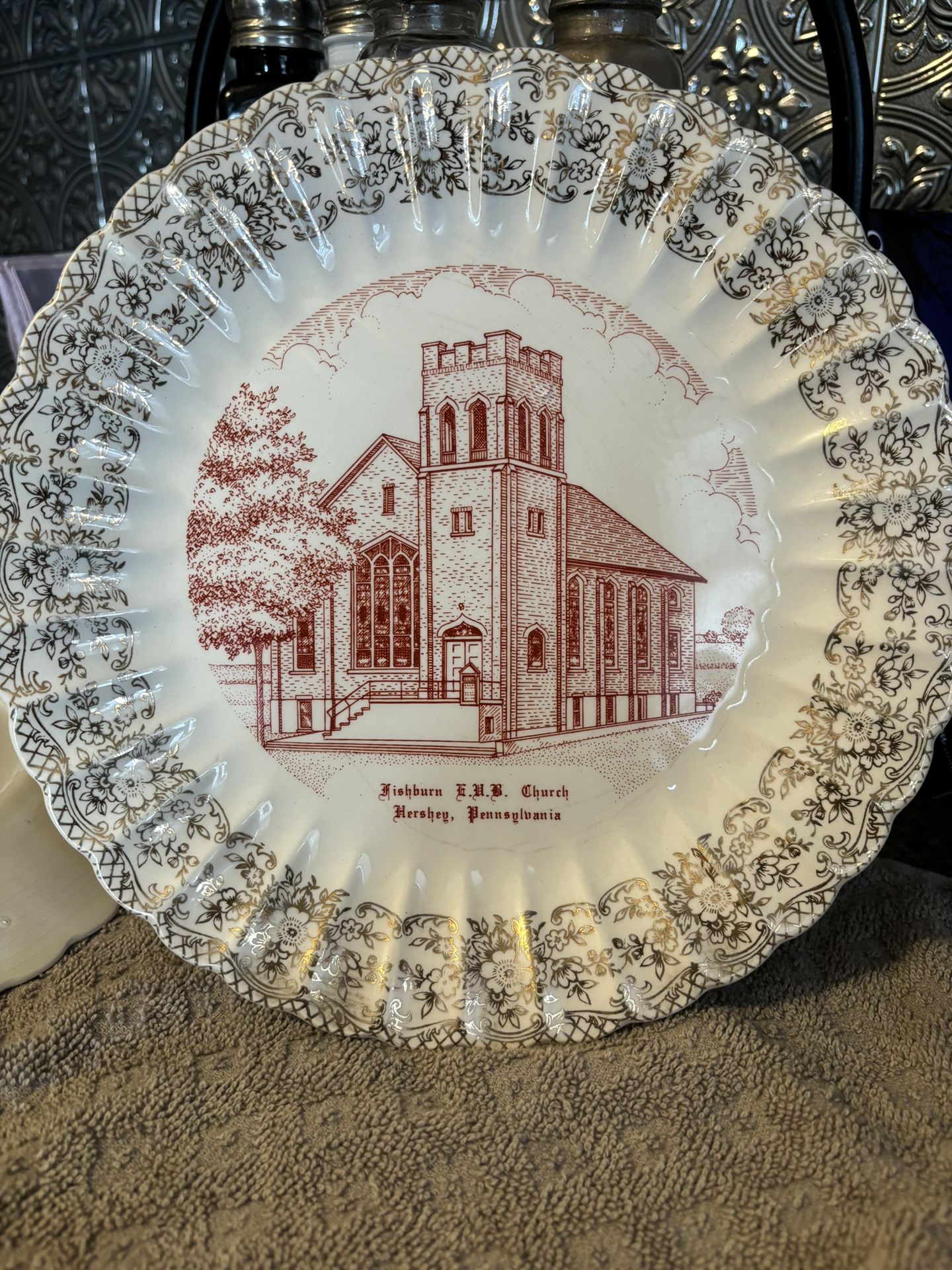Gold Trimmed Church Dishes(2)