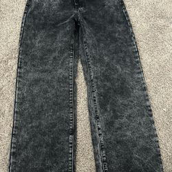 Washed Grey Jeans With Bows 