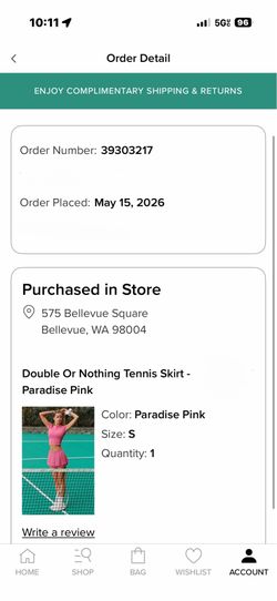 Alo tennis skirt pink paradise