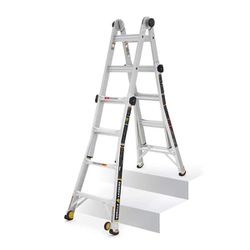GORILLA Ladders - 18 ft. Reach MPXW Aluminum Multi-Position Ladder with  Wheels  