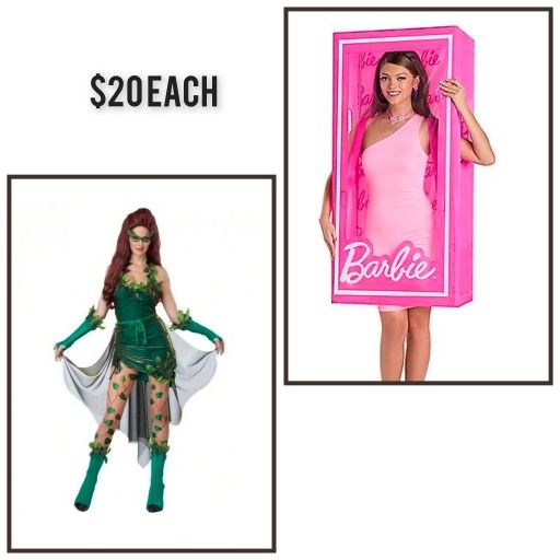 Woman Halloween Costume- Poison Ivy And Barbie Box 