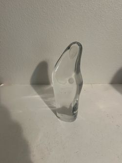 Vintage Baccarat, Clear Crystal Glass Modernist Madonna & Child Figure, 7.5”