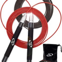 Fit Viva Deluxe High Speed Jump Rope - Skipping Rope for Fitness - Jump Ropes Adjustable Cables (2), Crossfit Jump Rope Workout for Women Or Men Gift 