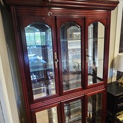 Cherry Wood Glass Display Case
