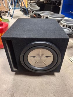 Clarion shallow subwoofer with ported box 150.00 in full functioning. Merced pick up
