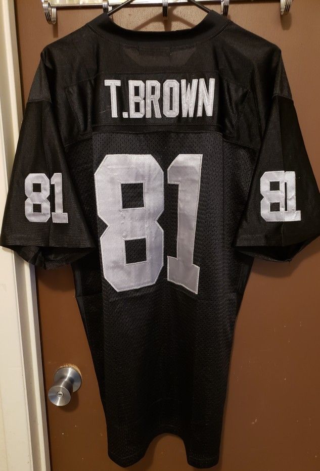 NFL Oakland Raiders Tim Brown#81 Stitched Jersey Brand Mitchell Ness Size 52