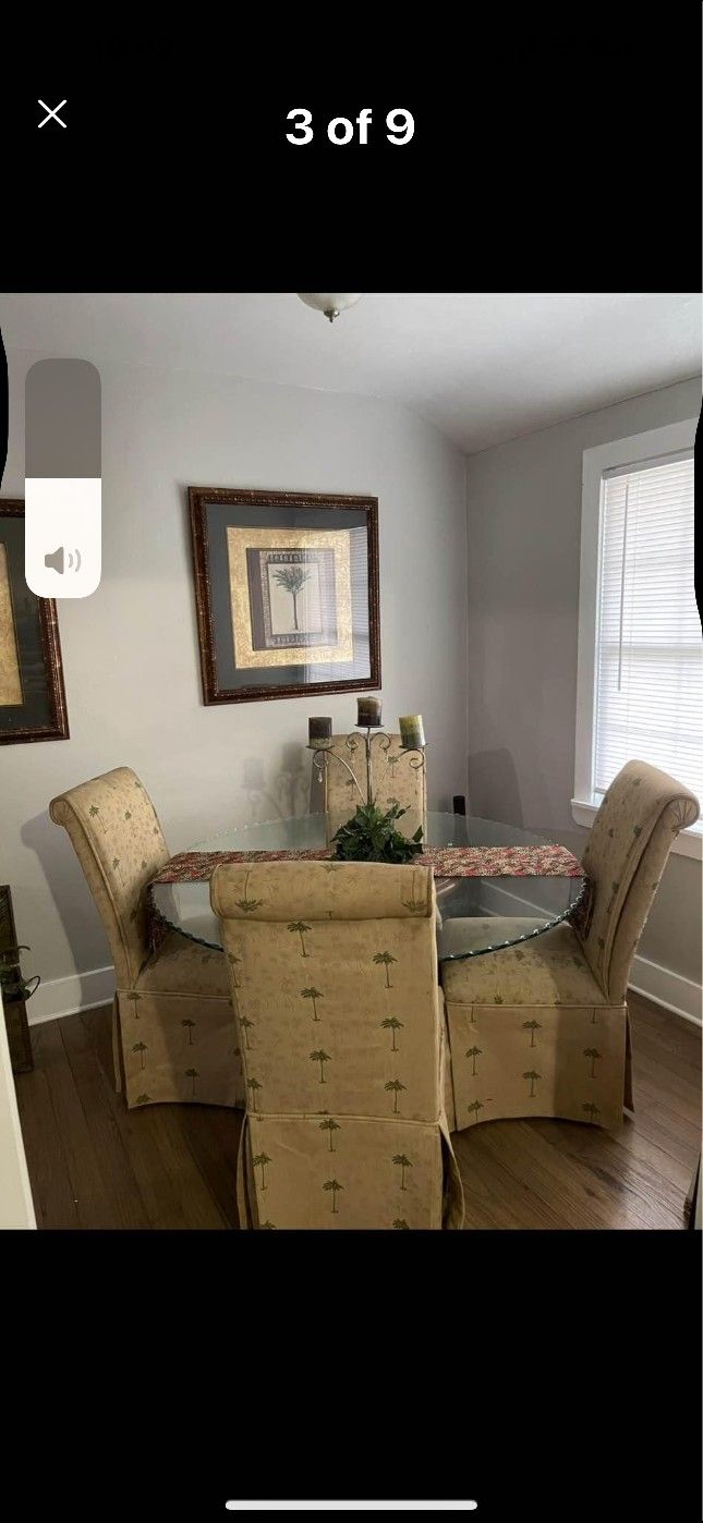 Glass Top & Solid Wood Pineapple Table