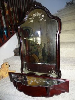 Italian vintage Mirror, vintage shelve