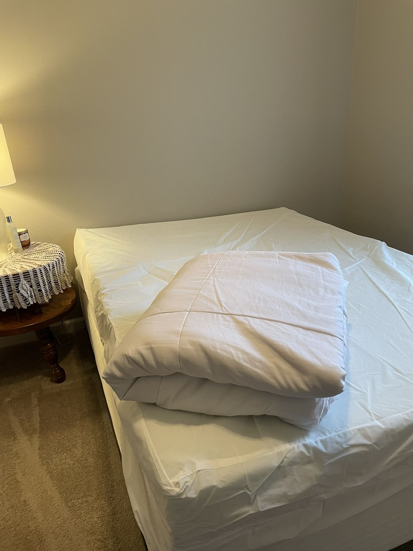 Full Size Bed + Box Spring + Metal Frame