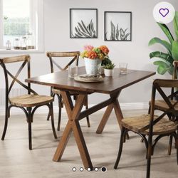 4-in-1 Rustic Folding Table – Dining Table / Desk / Console / Sofa Table – Solid Wood