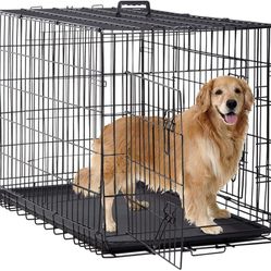 48 Inch Dog Crates for Large Dogs Folding Mental Wire Crates Dog Kennels Outdoor and Indoor Pet Dog Cage Crate with Double-Door,Divider Panel, Removab