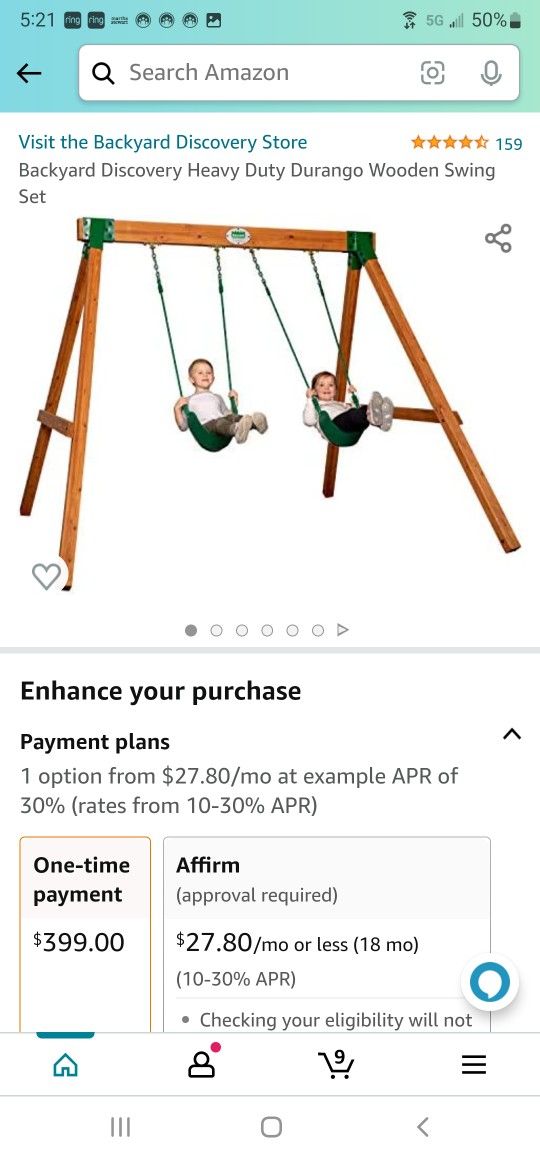 Backyard Discovery Heavy Duty Durango Swing Set