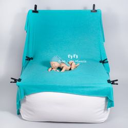 Little Miracle newborn Dog Cat Baba photography posing bean bag and backdrop starter set. It is a white, unfilled bean bag designed for photogr