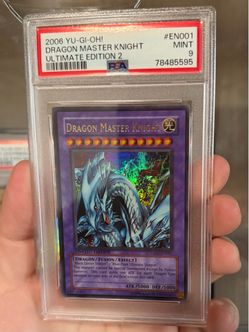 2006 YU-GI-OH! ULTIMATE ED 2 #EN001 DRAGON MASTER KNIGHT Holo psa 9