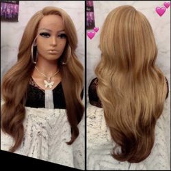 Human Hair Blended Lace Front Wig 
