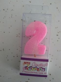 Pink, Shiny #2 Candle Birthday/Party