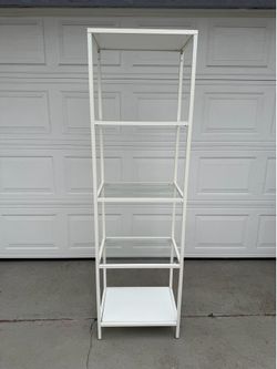 IKEA White Metal and Glass Bookshelf