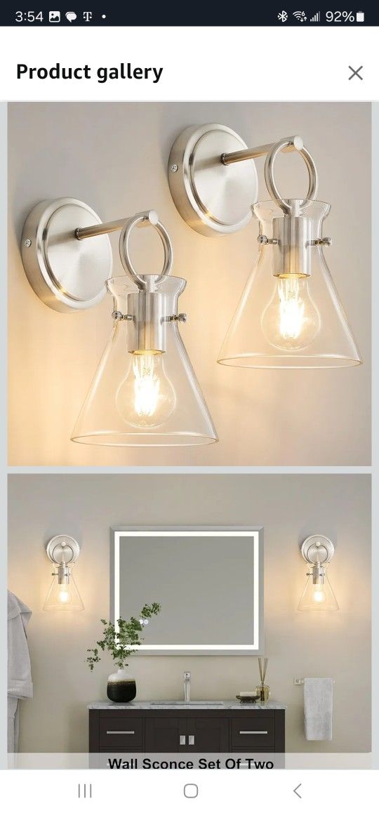 Wall Sconces 2 Pack Modern Vanity Light Fixtures for Bathroom