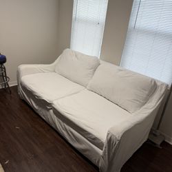 White Slip Cover Couch 