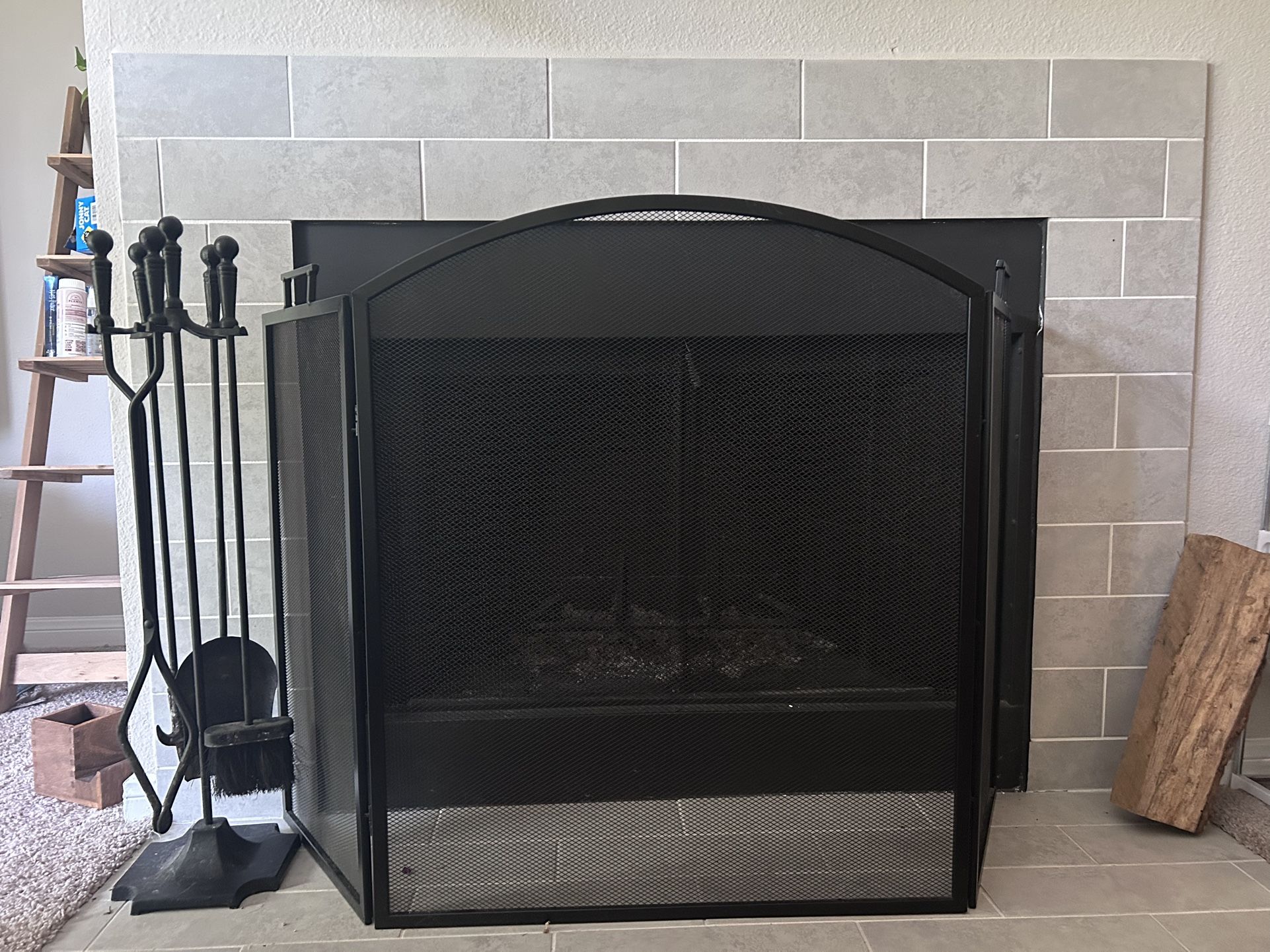Fireplace Tool Set And Gate