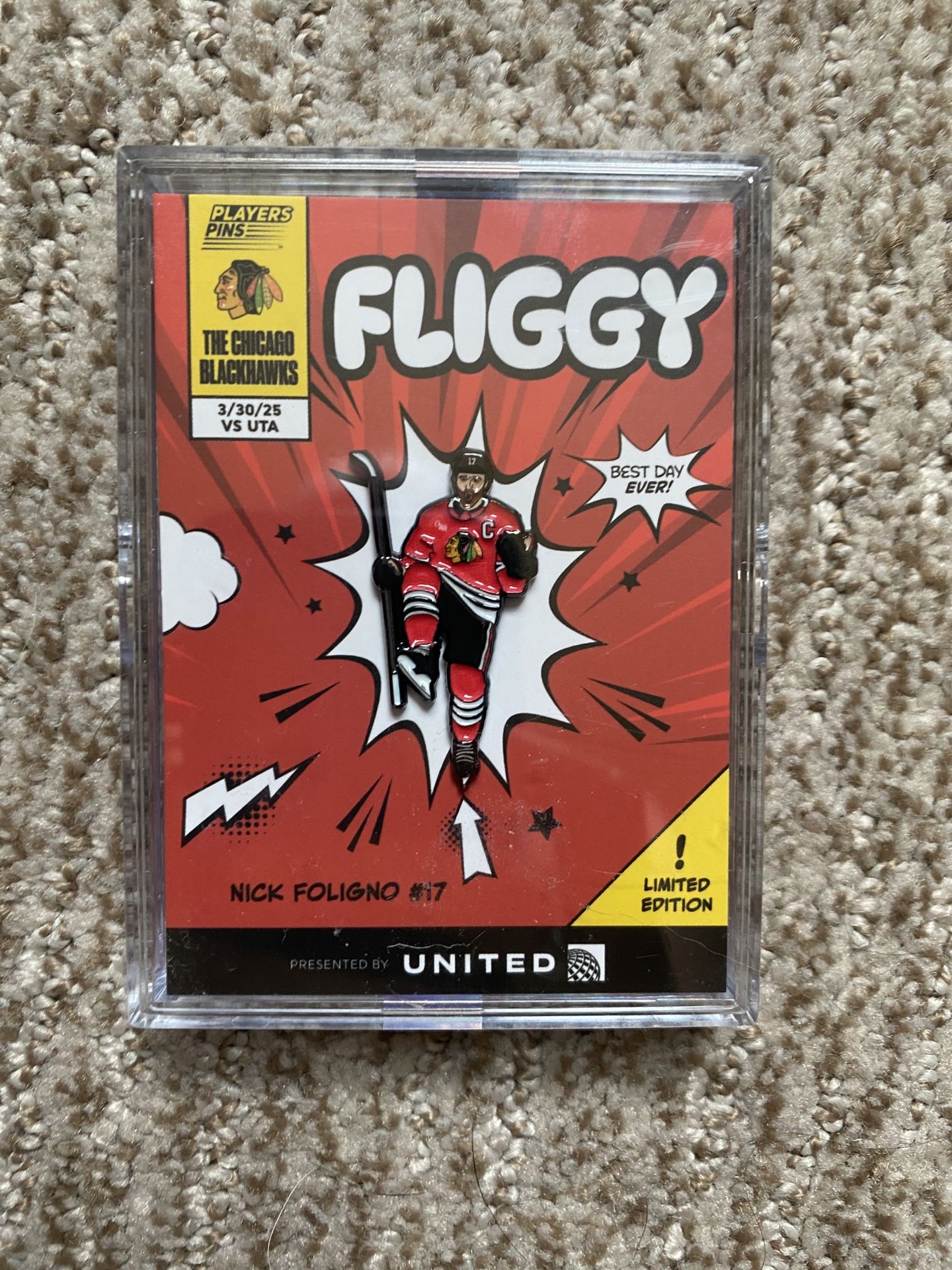 Chicago Black Hawks Nick “Fliggy” Foligno Pin