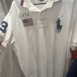 White Shirt Big Horse Big Flag Polo Ralph Lauren $25