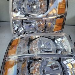 07-13 Chevrolet Silverado Headlights Luces Micas Calaveras Faros Faroles Focos Headlamps Chevy