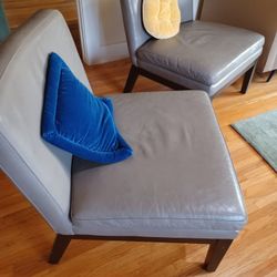 West Elm Leather Slipper Chairs