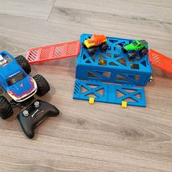 Remote Control Truck & Mini Monster Trucks w/ Ramp