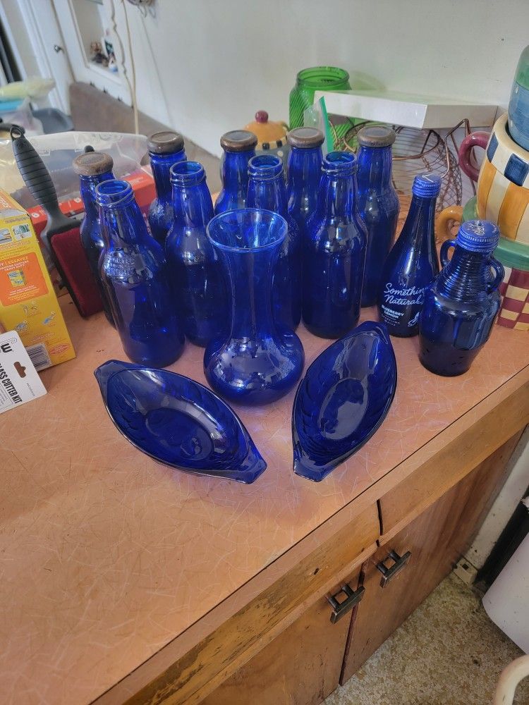 Vintage Blue Cobalt Glass