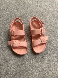 Pink Kids Double Buckle Sandals
