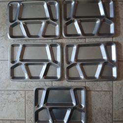 Stainless Steel Divided Serving Plates   - 5 total