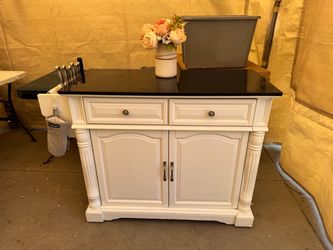 White Kitchen Island on Wheels
