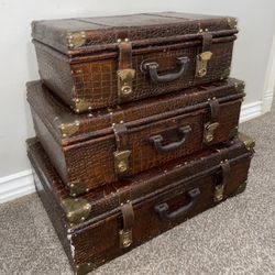 3 Faux Decorative Suit Cases Sm/Med/Large