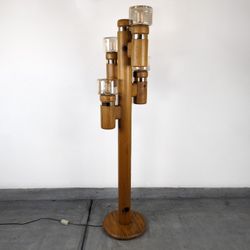 Vintage Mid Century Pine Cactus Floor Lamp, C1970s