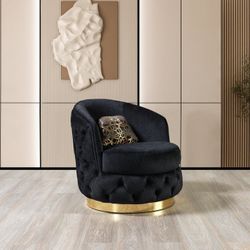 Lupino Black Velvet Chair