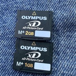 2 Olympus XD Picture Cards M 1GB 2gb Camera Memory Card (Fits Fujifilm) TESTED