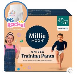 Millie Moon Ms Rachel Disposable Training Pants Size 4T-5T - 56 Count: Hypoallergenic, Wetness Indicator, Leak Guards