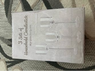 Glass Candlestick Holders Set of 3
