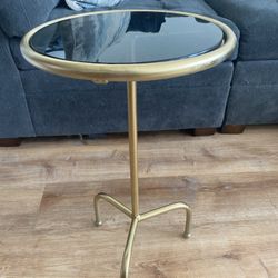 Gold Round Accent Table