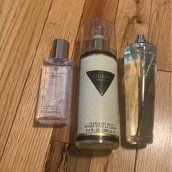 New Victoria secret bombshell , Guess half bottle used fragrance mist, New Woods of Windsor eau de Toilette 
